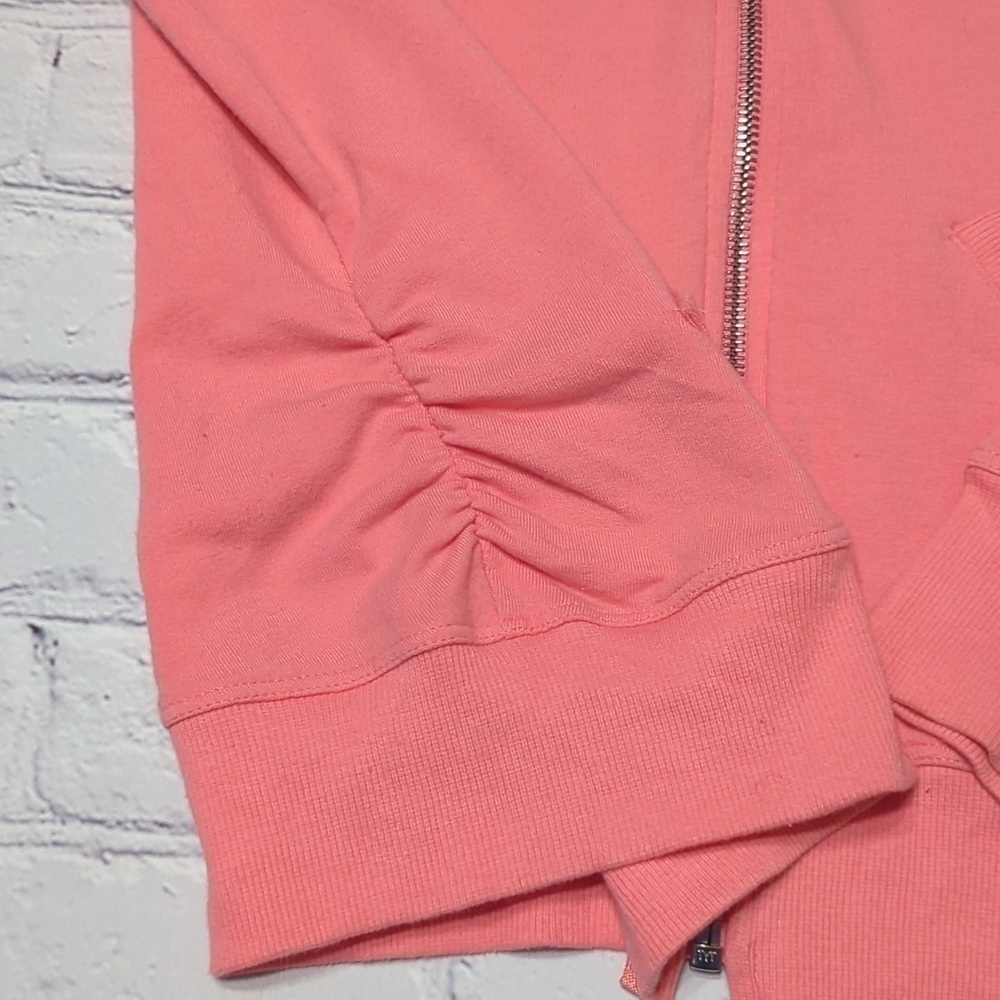Bebe Womens Sweatshirt Vintage Y2K 90s Full Zip‎ Rhinestone Logo Pink Medium - Picture 7 of 16